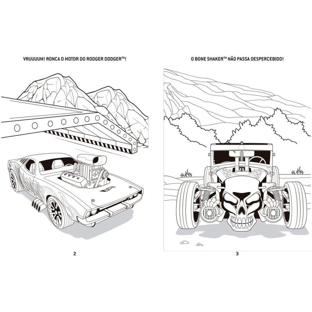 Livro Infantil Colorir Kit Lapis De Cor Hot Wheels Magic Kids - imagem 4
