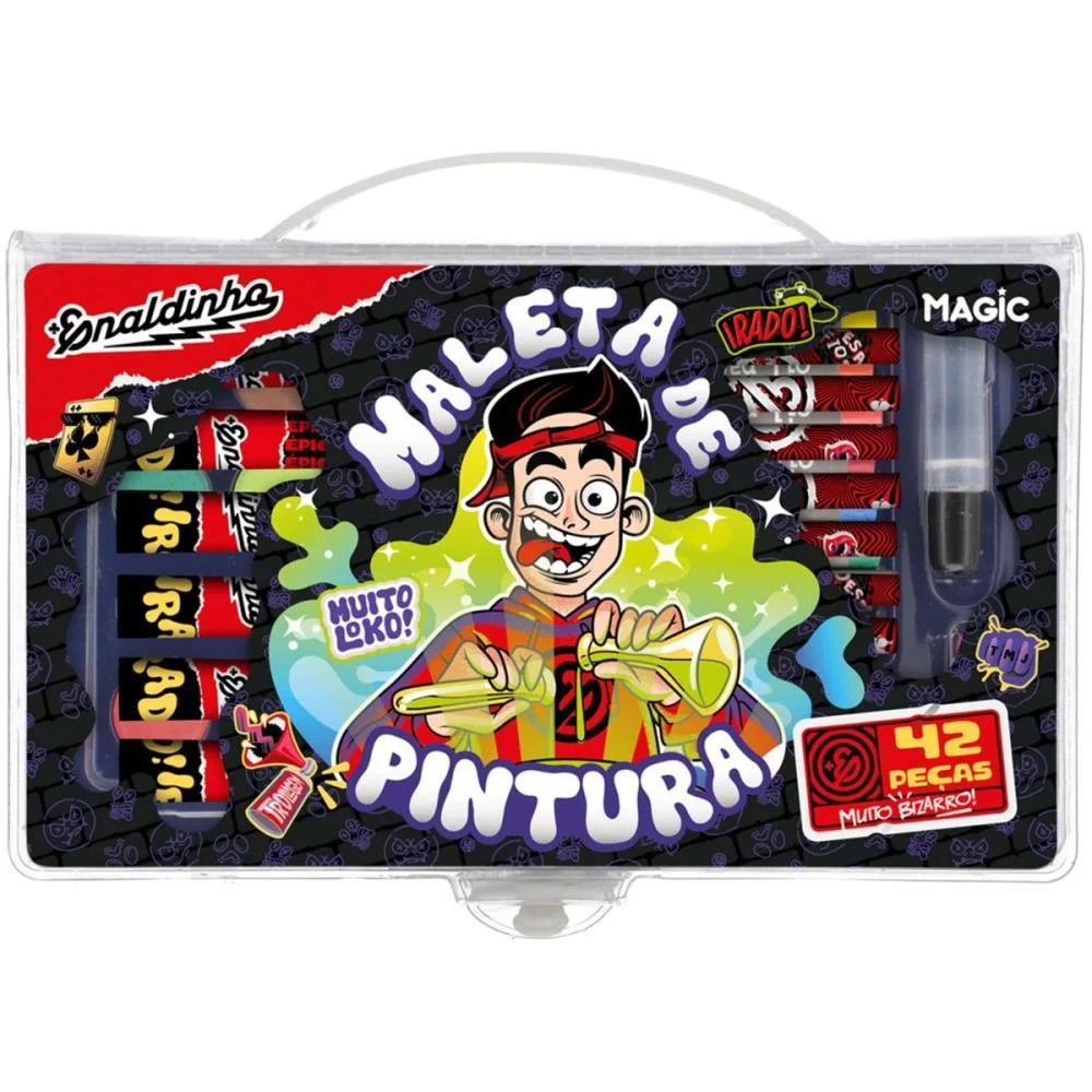 Maleta Para Pintura Enaldinho 42 Pecas 23,5X14Cm Magic Kids - imagem 2