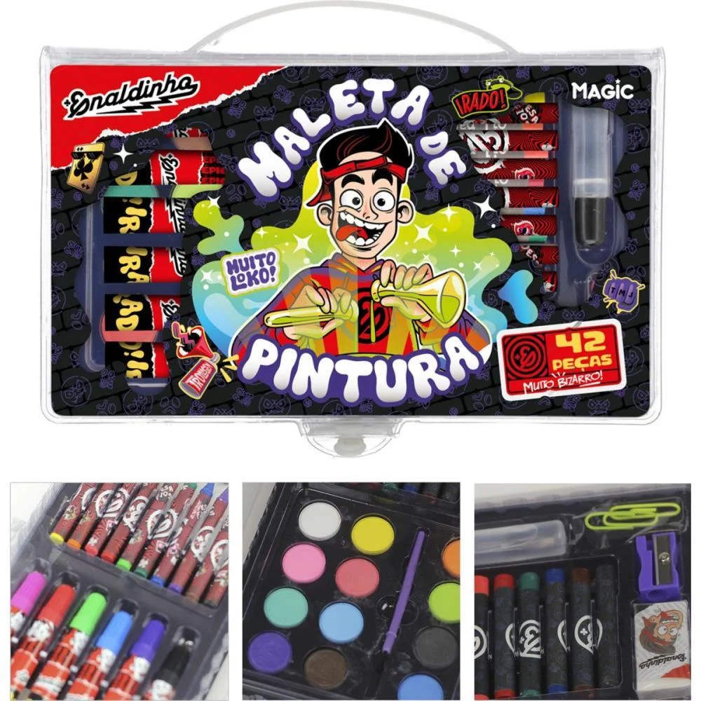 Maleta Para Pintura Enaldinho 42 Pecas 23,5X14Cm Magic Kids - imagem 5
