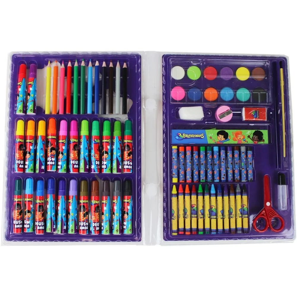 Maleta Para Pintura 3 Palavrinhas 86 Pecas 30X21Cm Magic Kids - imagem 6