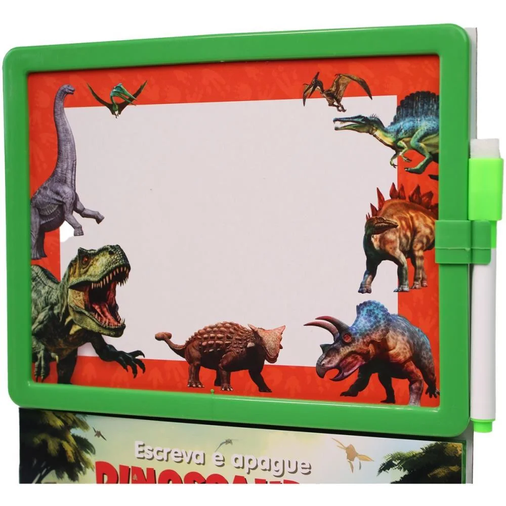 Livro Brinquedo Ilustrado Lousa Escreve E Apaga Dinos Magic Kids - imagem 6