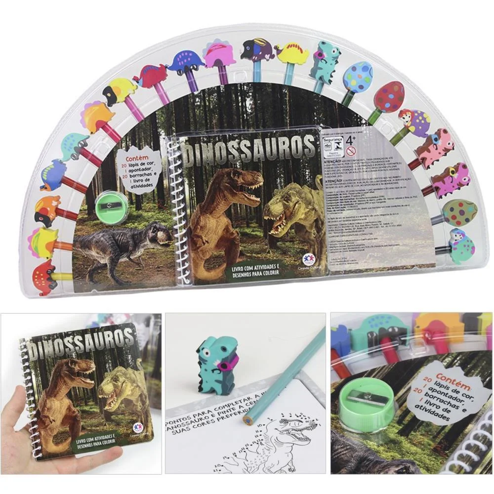 Livro Brinquedo Ilustrado Kit Divertido Dinossauros Magic Kids - imagem 3