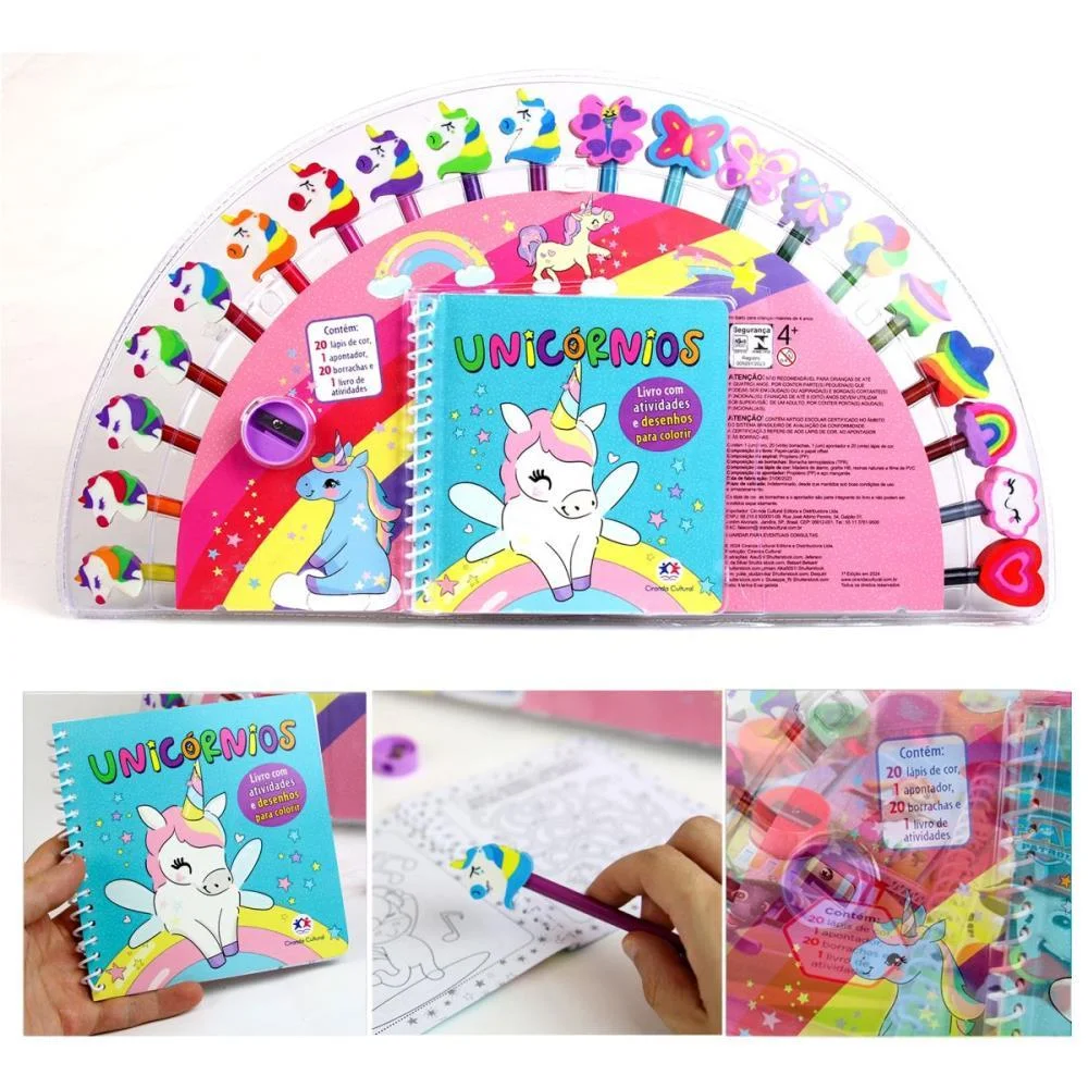 Livro Brinquedo Ilustrado Kit Divertido Unicornios Magic Kids - imagem 5