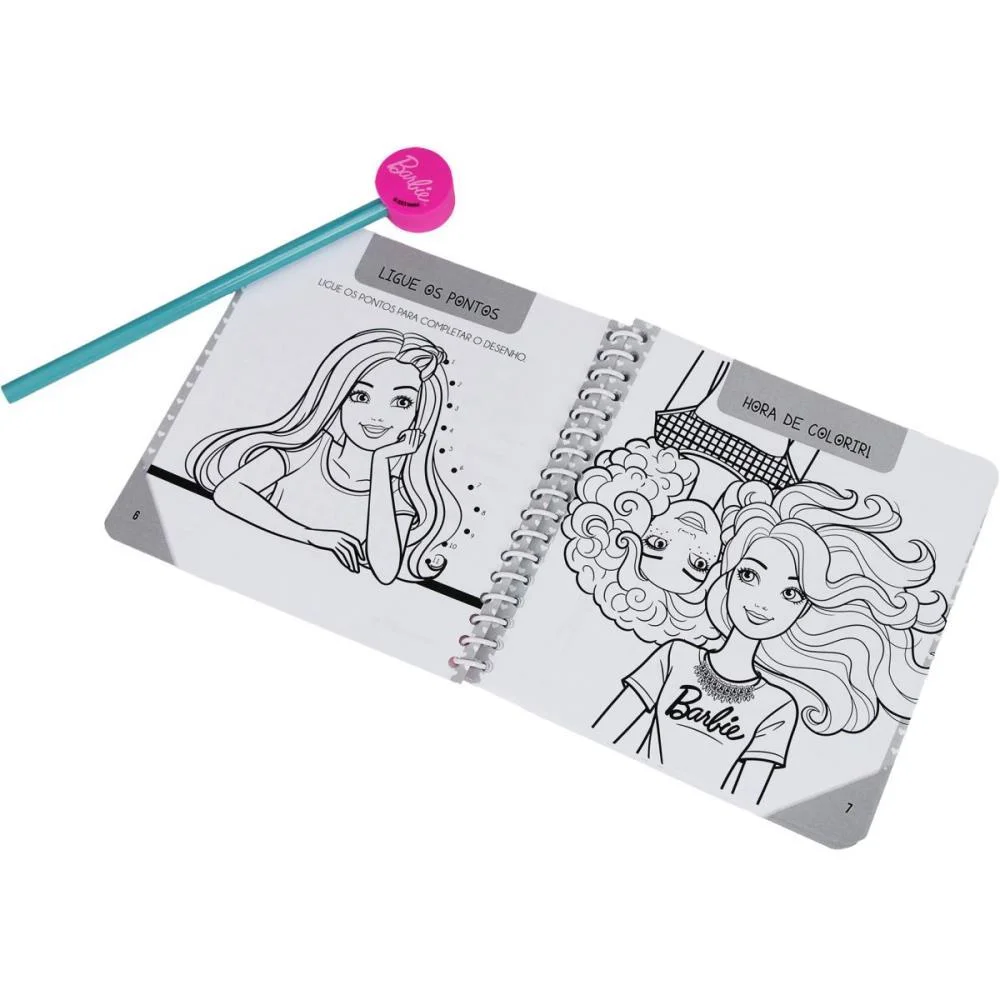 Livro Brinquedo Ilustrado Kit Divertido Barbie Magic Kids - imagem 6