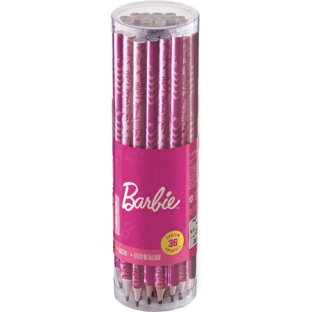 Lapis Preto Redondo Decorado Barbie 2 Modelos Summit (Pote-36) - imagem 3