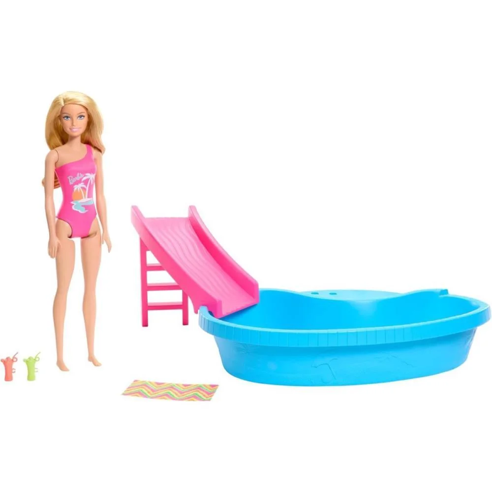 Barbie Estate Piscina Glam Com Boneca Loira Mattel - imagem 2