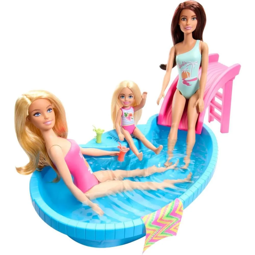 Barbie Estate Piscina Glam Com Boneca Loira Mattel - imagem 6