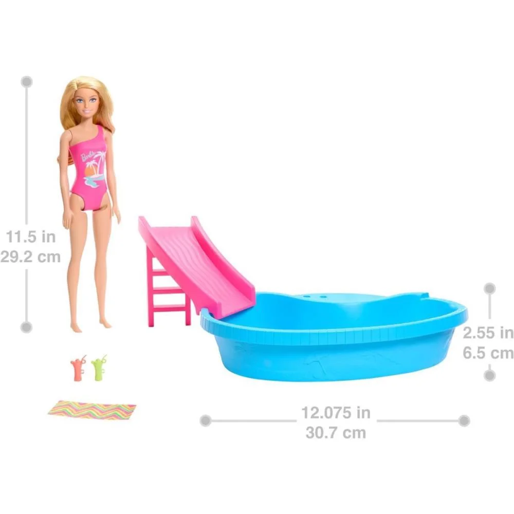 Barbie Estate Piscina Glam Com Boneca Loira Mattel - imagem 7