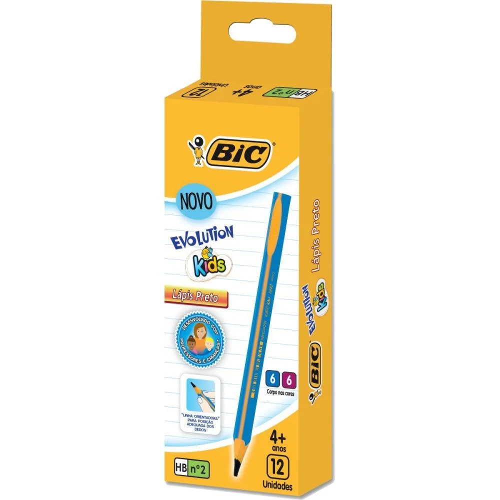 Lapis Preto Sextavado Bic Kids Evolution Bic (Cx.c/12) - imagem 3