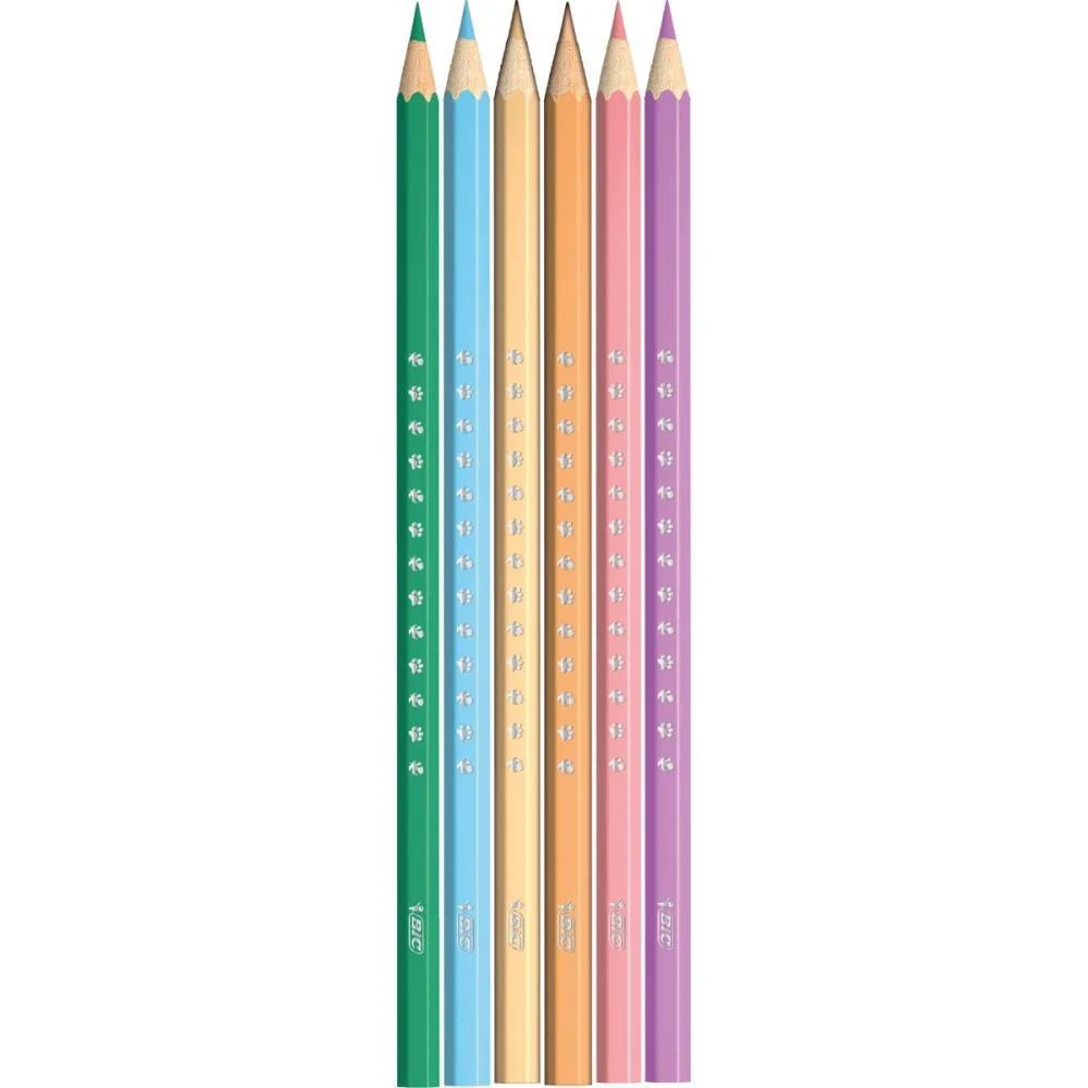 Lapis De Cor Sextavado Bic Kids Pastel 6 Cores Bic (Pct.c/08) - imagem 3