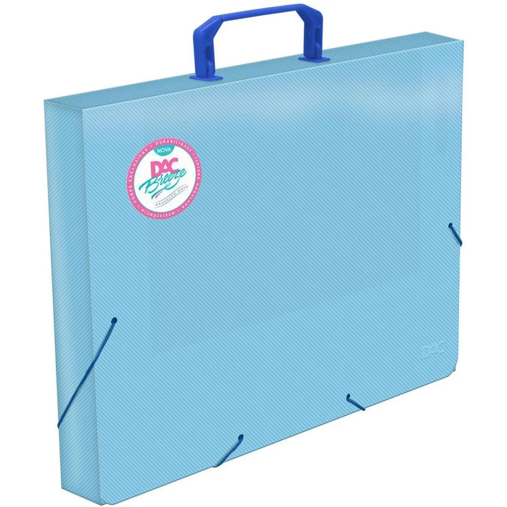 Maleta Plastica Com Alca Breeze Azul Oficio 40Mm Dac - imagem 2