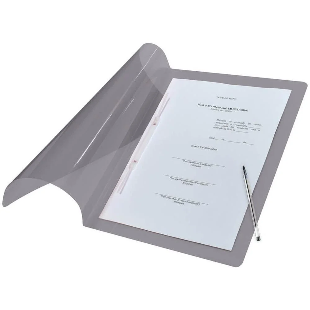 Pasta Grampo Trilho Plastica Oficio Fume Dac (Pct.c/10) - imagem 4