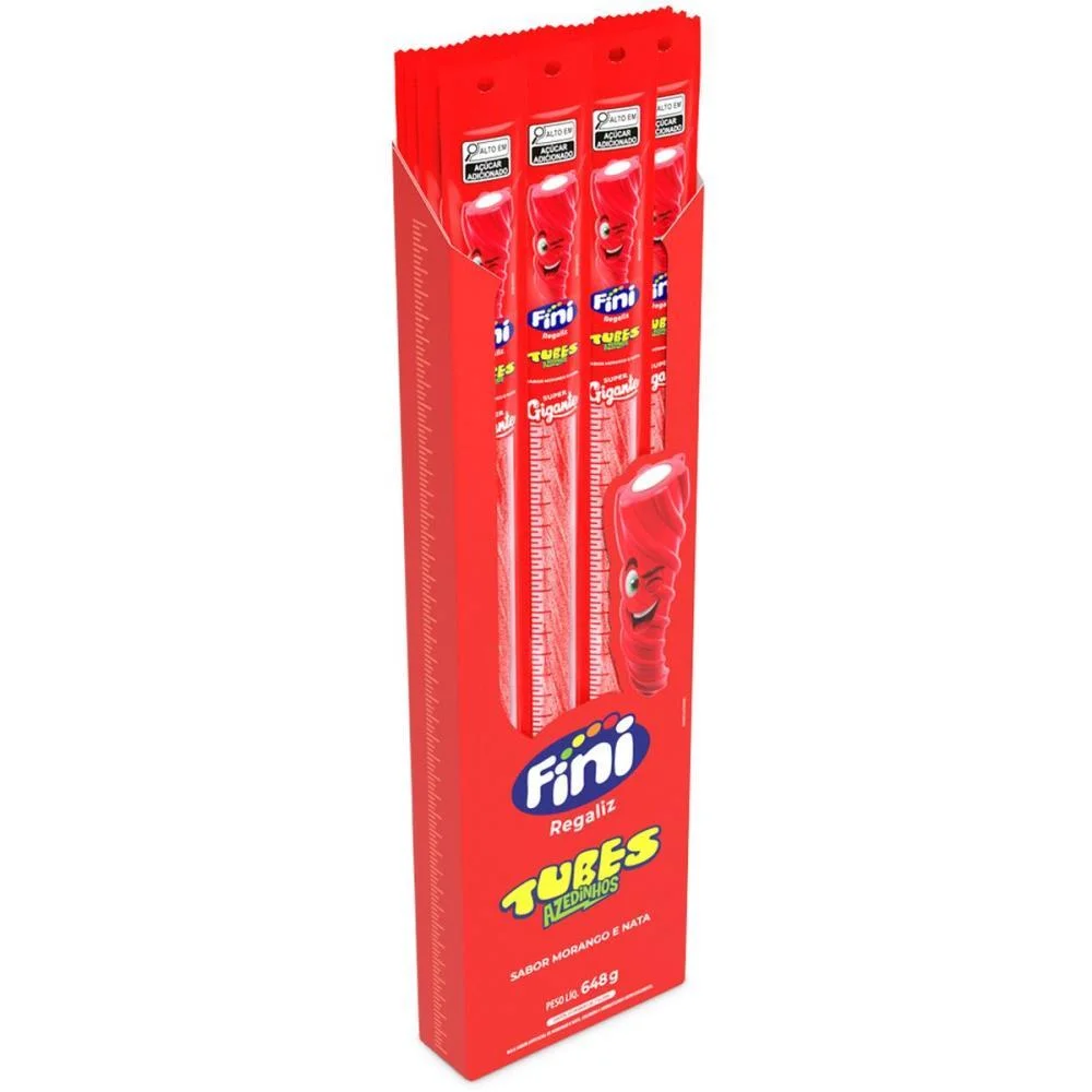 Doce Tubes Morango Citrico 27G Giga Fini C/ 24 Unidades - imagem 3
