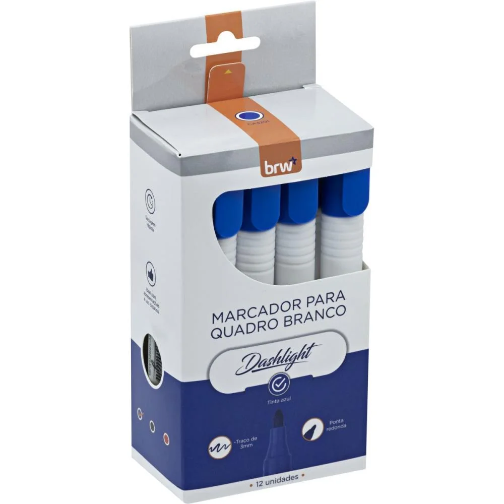 Pincel Quadro Branco Dashligth Azul Brw (Cx.c/12) - imagem 4