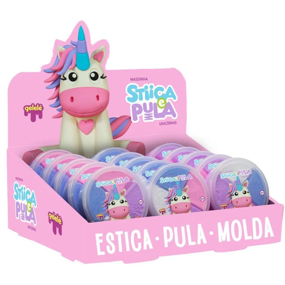 Massa Para Modelar Criativa Stica E Pula Unicornio 4Cores( Doce Brinquedo C/ 15 Unidades - imagem 2