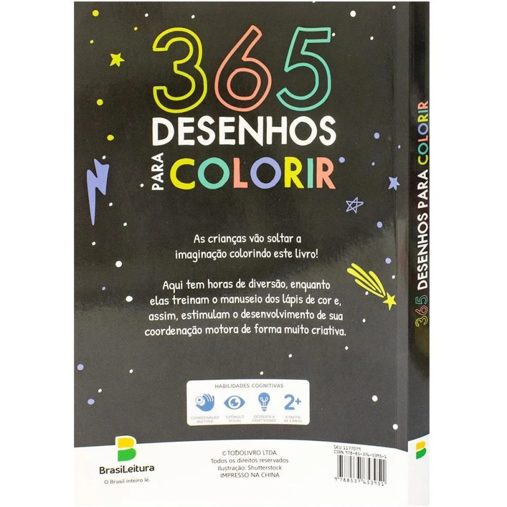 Livro Infantil Colorir 365 Desenhos P/Colorir Pt 288P Todolivro - imagem 5