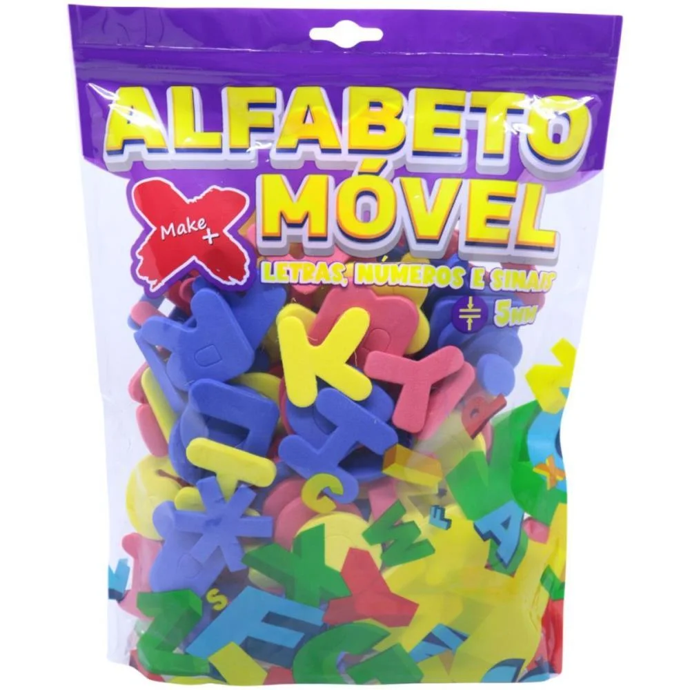 Material Didatico Eva Alfabeto Movel 4Cmx5Mm 150Pc Make+ (Pacote) - imagem 3