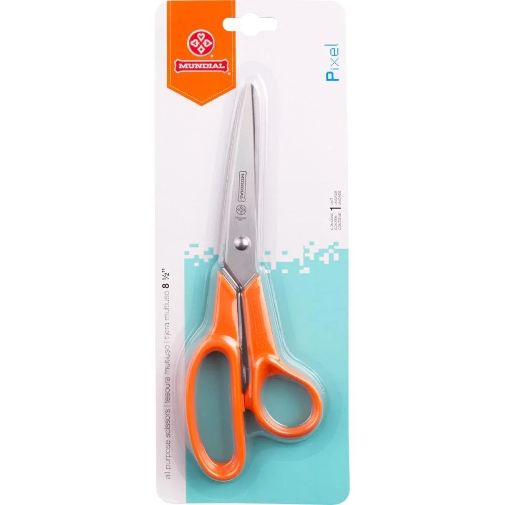 Tesoura Multiuso Fio Liso Laranja 22Cm Mundial - imagem 4