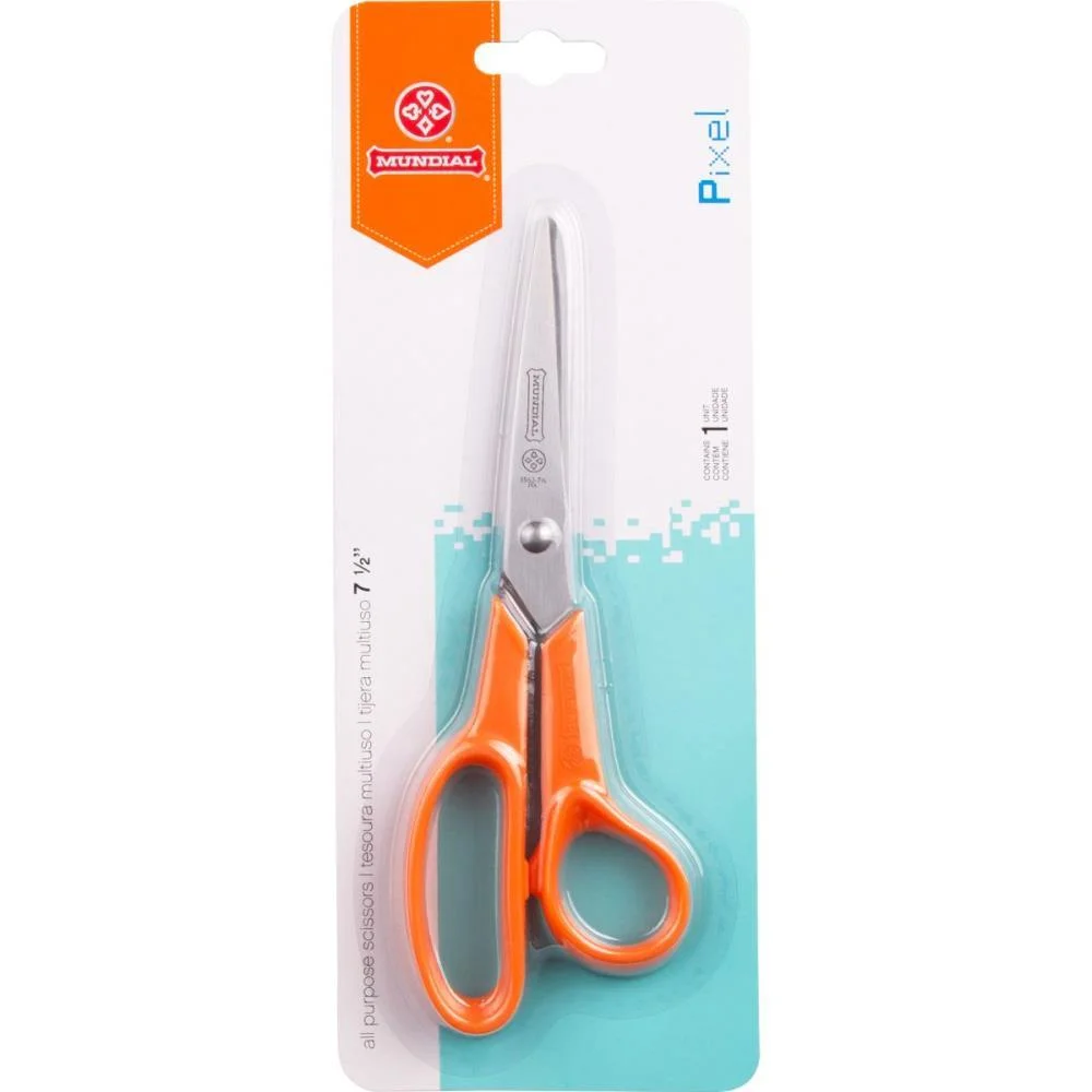 Tesoura Multiuso Fio Liso Laranja 19Cm Mundial - imagem 4