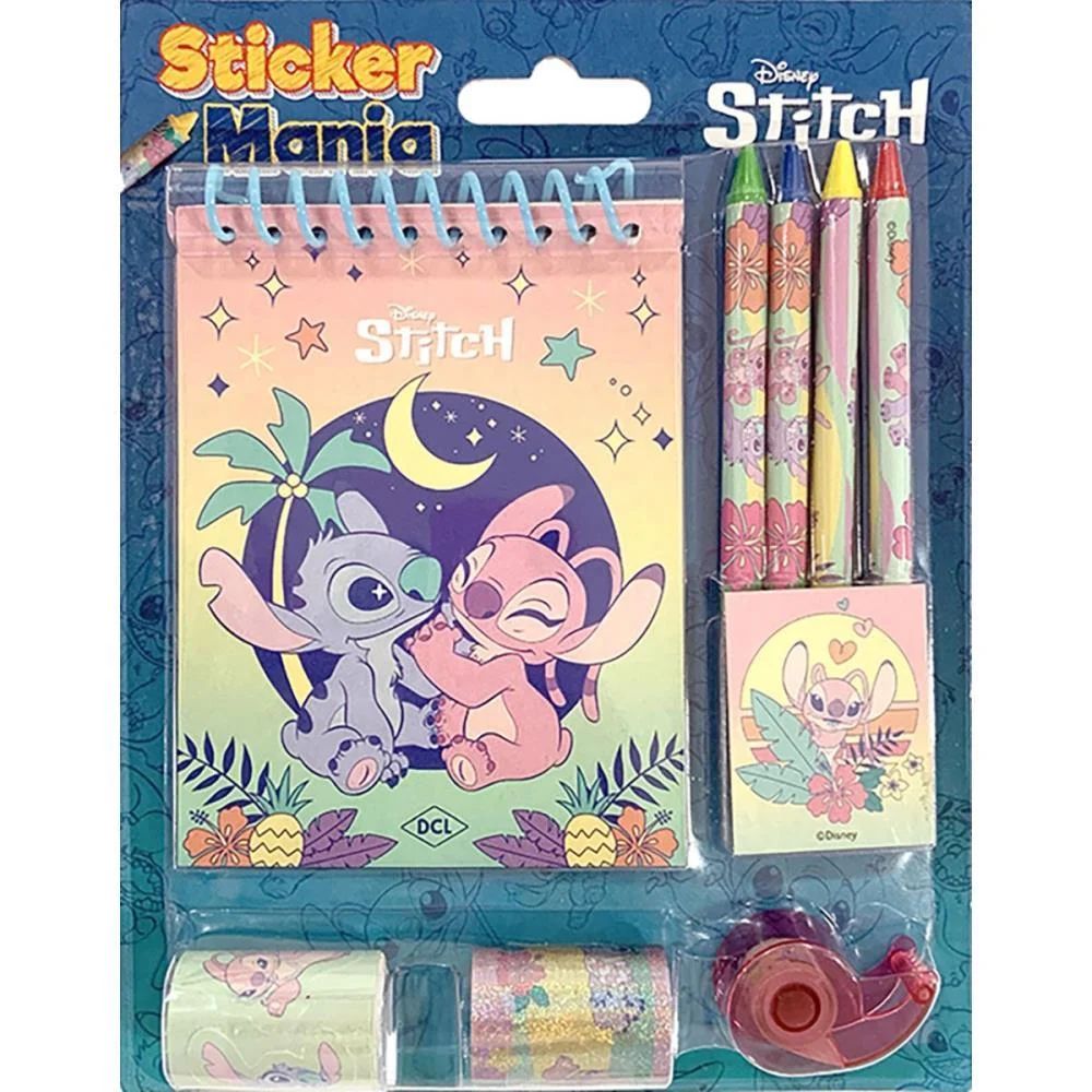 Livro Infantil Colorir Sticker Mania Stitch 9Pcs Dcl - imagem 2