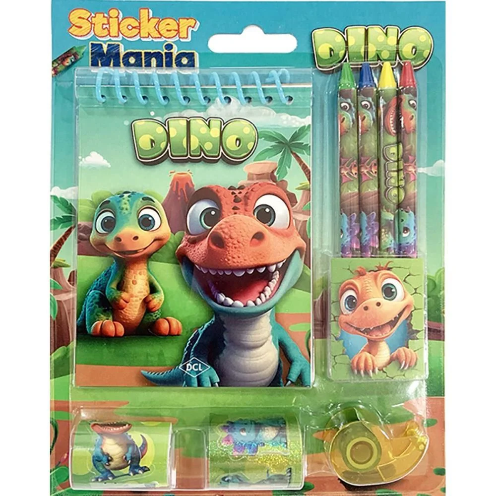 Livro Infantil Colorir Sticker Mania Dinossauros 9Pcs Dcl - imagem 2
