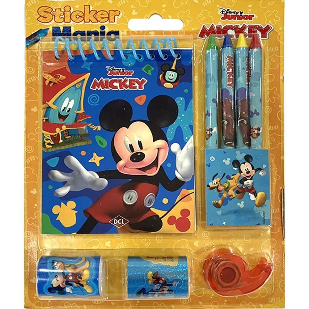 Livro Infantil Colorir Sticker Mania Mickey 9Pcs Dcl - imagem 2