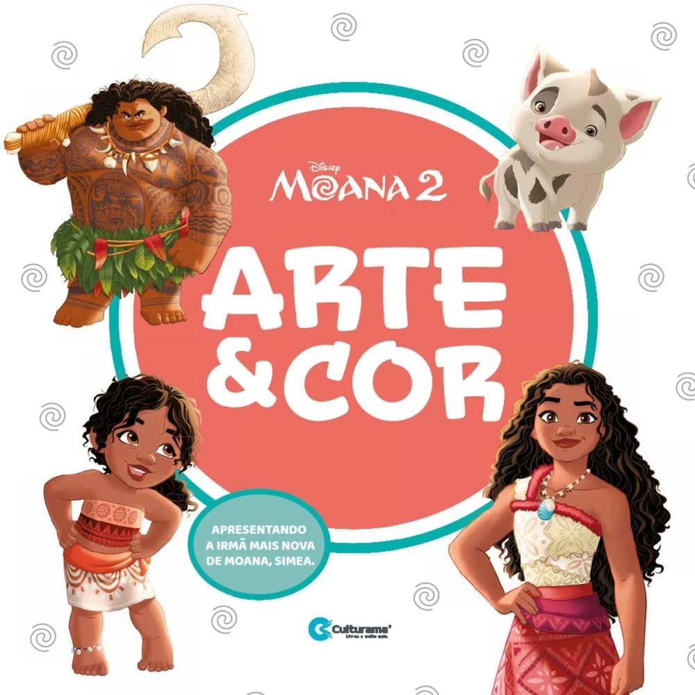 Livro Infantil Colorir Arte E Cor Moana 2 27X27Cm 36P Culturama - imagem 2