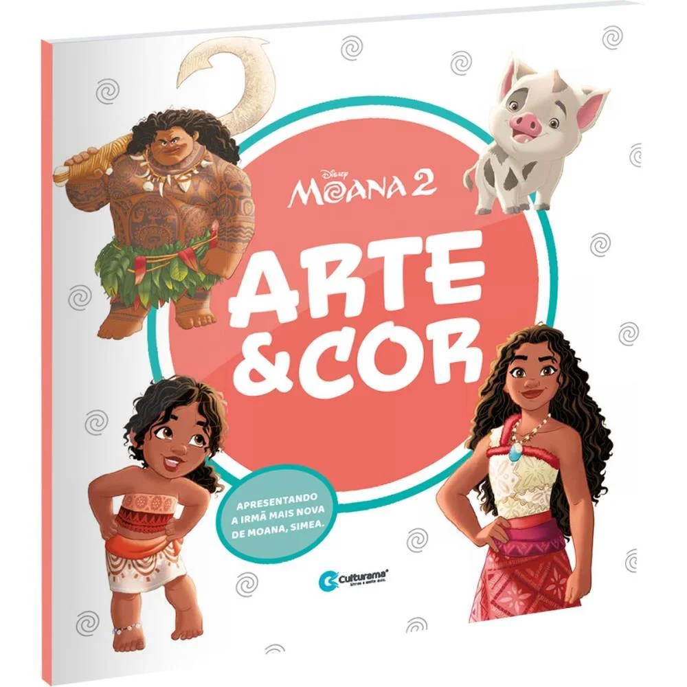 Livro Infantil Colorir Arte E Cor Moana 2 27X27Cm 36P Culturama - imagem 4