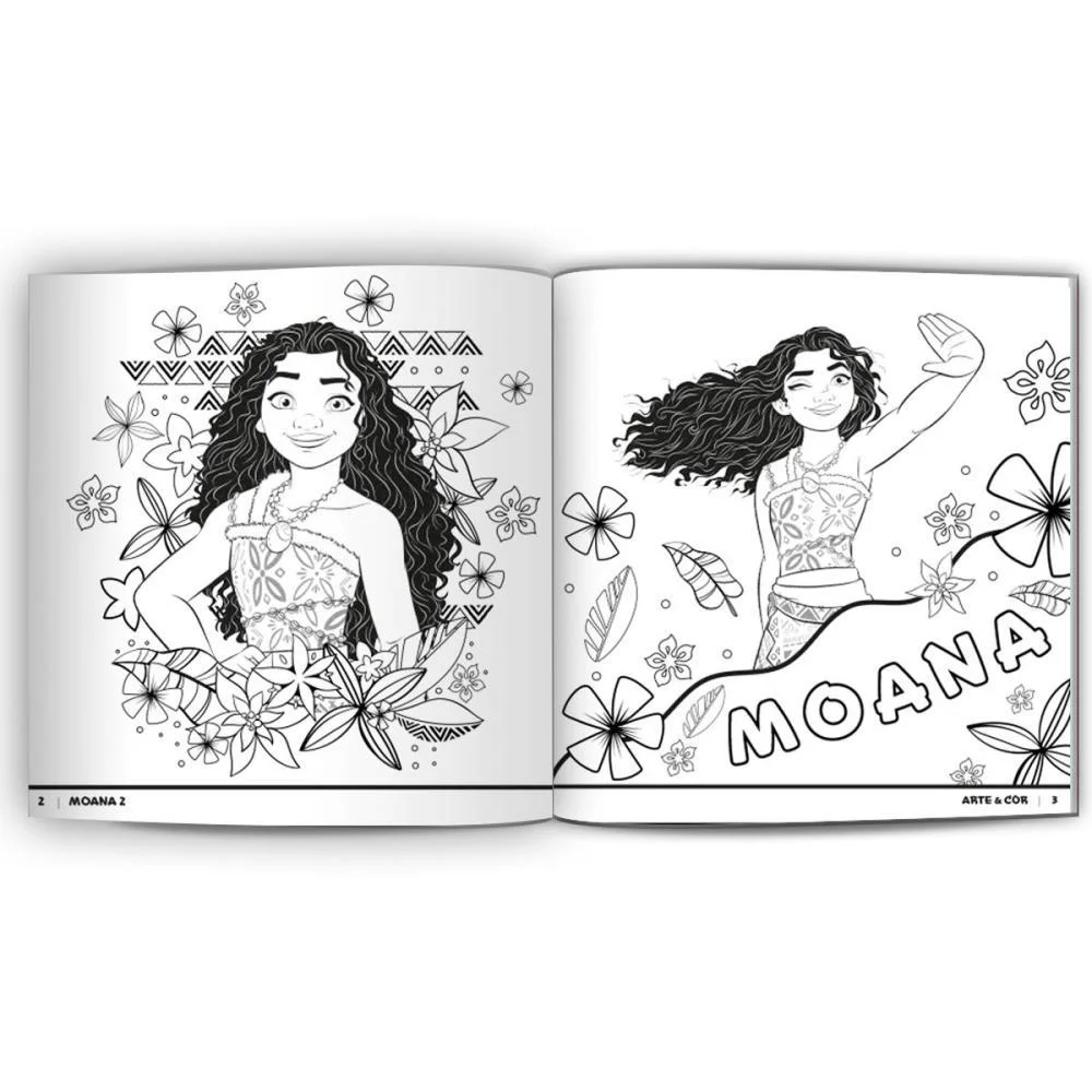 Livro Infantil Colorir Arte E Cor Moana 2 27X27Cm 36P Culturama - imagem 5