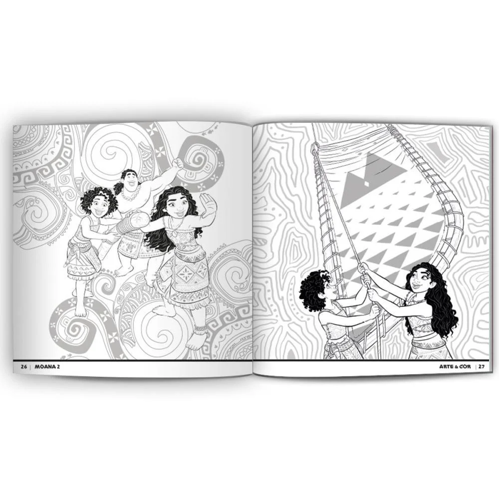 Livro Infantil Colorir Arte E Cor Moana 2 27X27Cm 36P Culturama - imagem 6