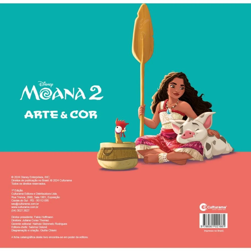 Livro Infantil Colorir Arte E Cor Moana 2 27X27Cm 36P Culturama - imagem 7