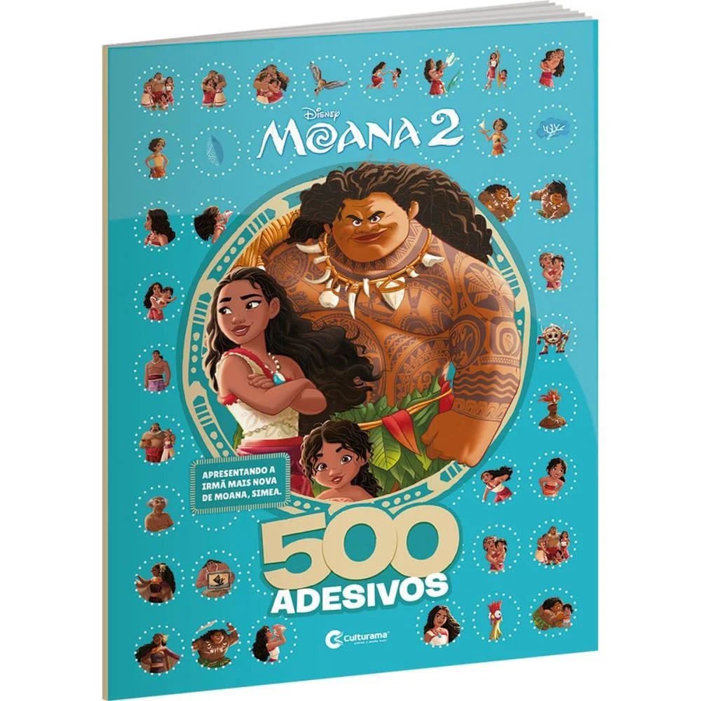 Livro Com Adesivos Moana 2 40Pgs C/500 Adesivos Culturama - imagem 4