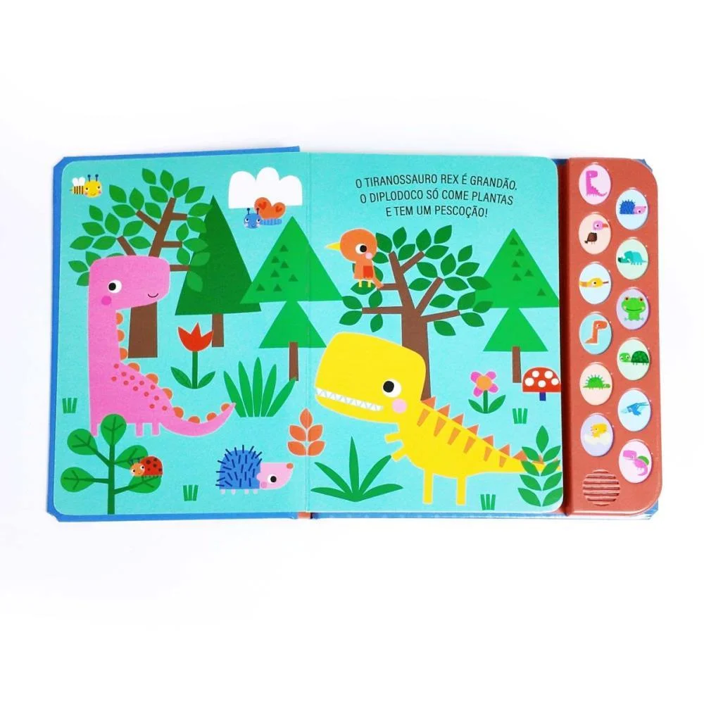 Livro Sonoro Dinossauros 12 Sons 21X21Cm Magic Kids - imagem 3