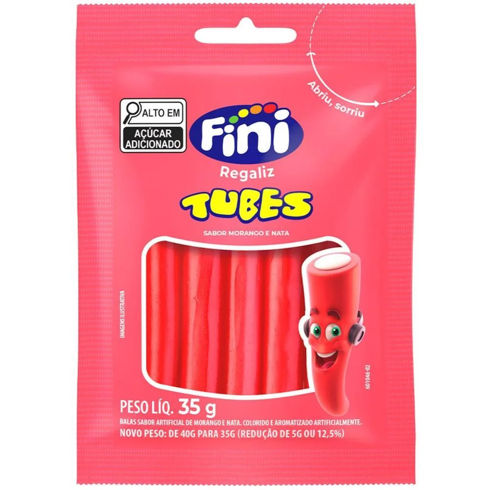 Doce Tubes Morango 35G Fini C/ 10 Unidades - imagem 2