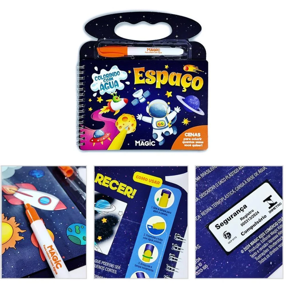 Livro Aquabook Espaco 10Pgs 21,5X20Cm Magic Kids - imagem 5