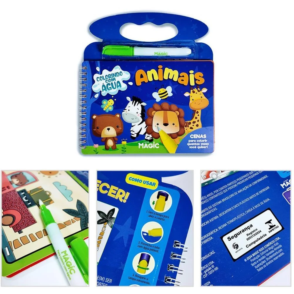 Livro Aquabook Animais 10Pgs 21,5X20Cm Magic Kids - imagem 4