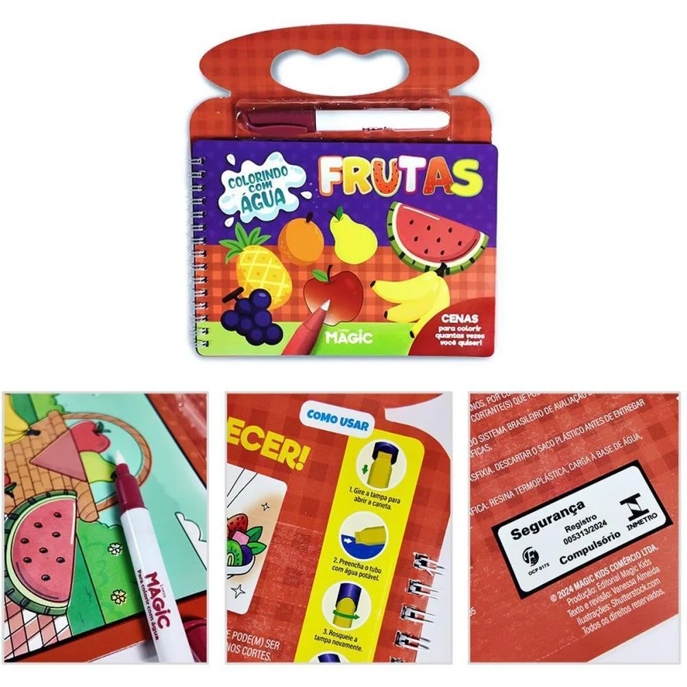 Livro Aquabook Frutas 10Pgs 21,5X20Cm Magic Kids - imagem 4