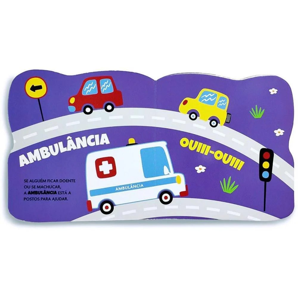 Livro Infantil Ilustrado Recortado Descobrindo Veiculos Magic Kids - imagem 3