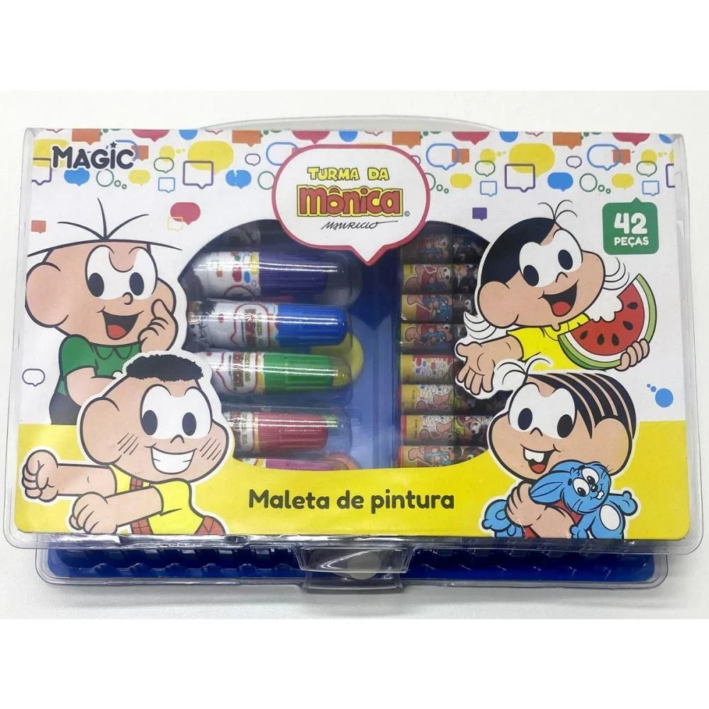 Maleta Para Pintura Turma Da Monica 42 Pecas Magic Kids - imagem 2