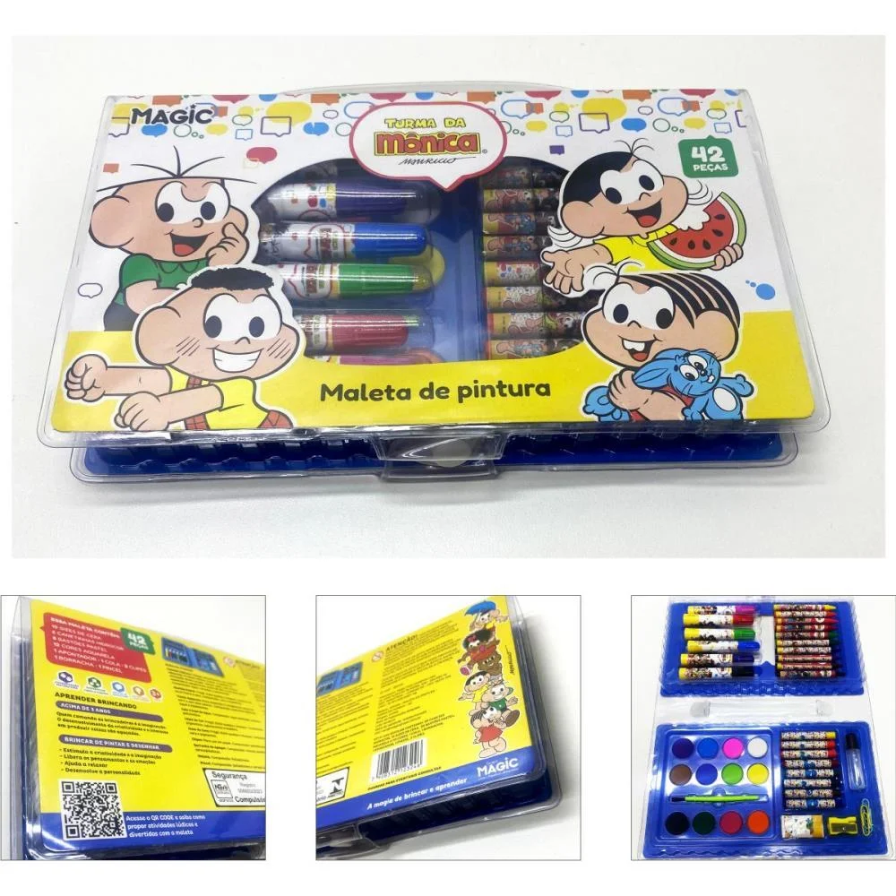 Maleta Para Pintura Turma Da Monica 42 Pecas Magic Kids - imagem 4