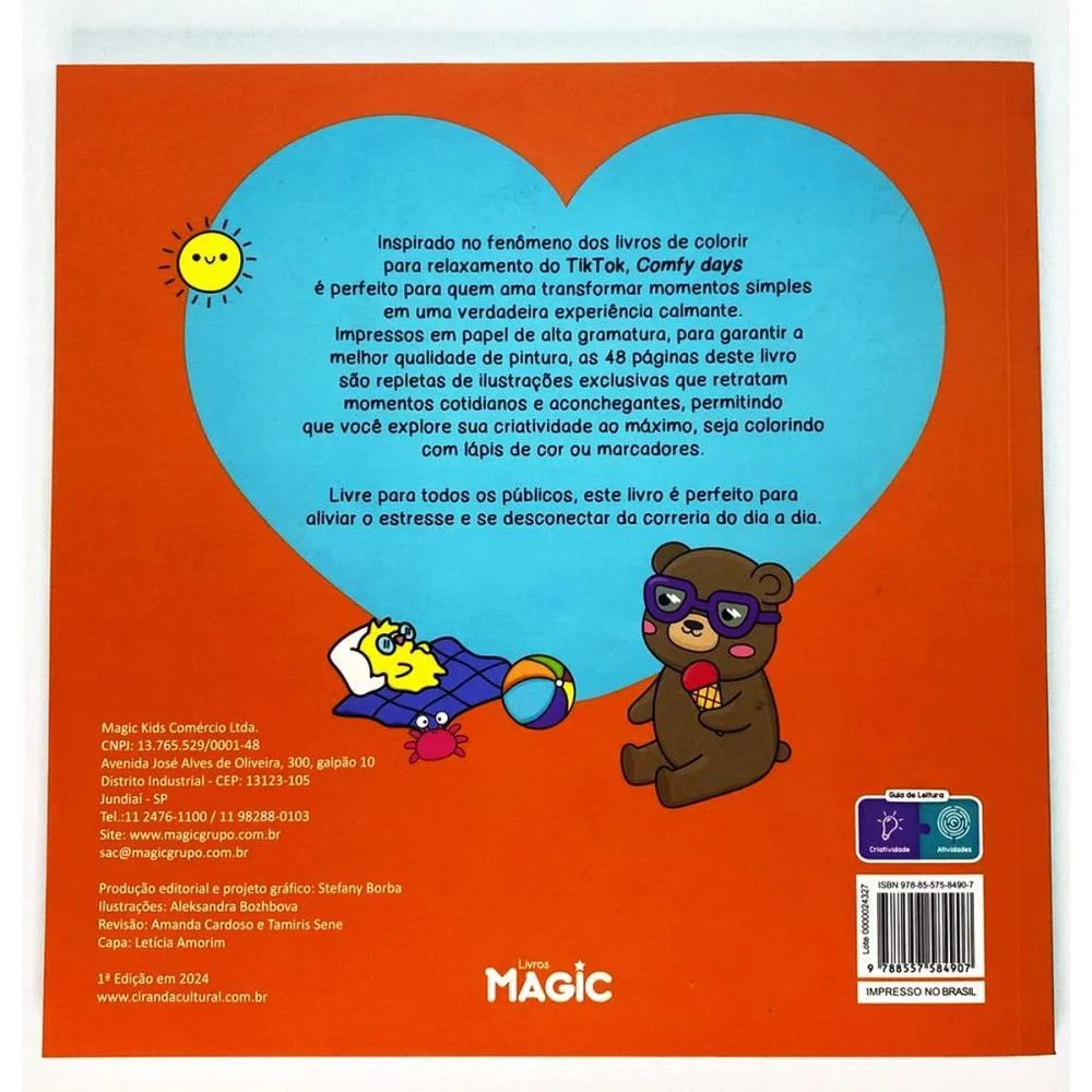 Livro De Colorir Comfy Days 48Pgs 180G 24X24 Magic Kids - imagem 4