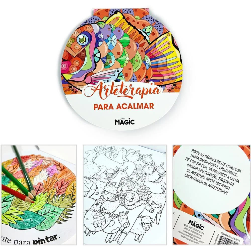 Livro De Colorir Arte Terapia Para Acalmar 24Pg Magic Kids - imagem 3
