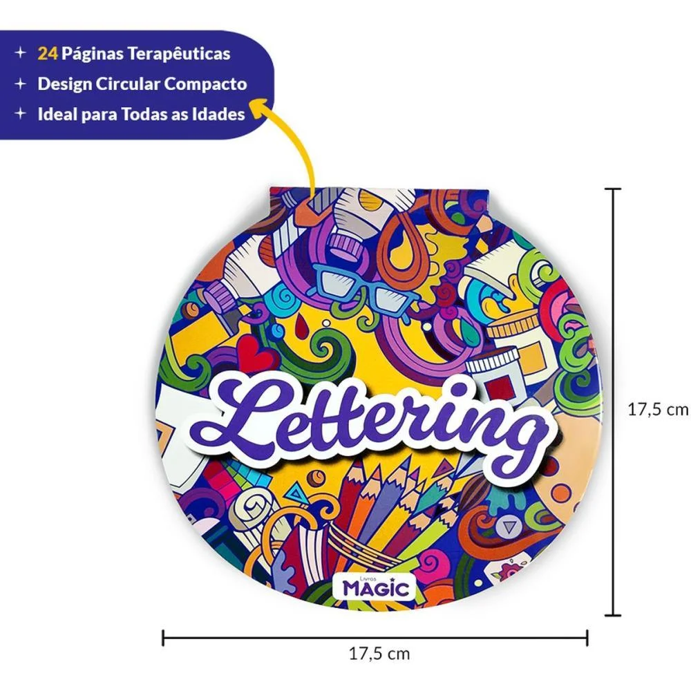 Livro De Colorir Lettering 24Pgs 17,5Cm Magic Kids - imagem 5