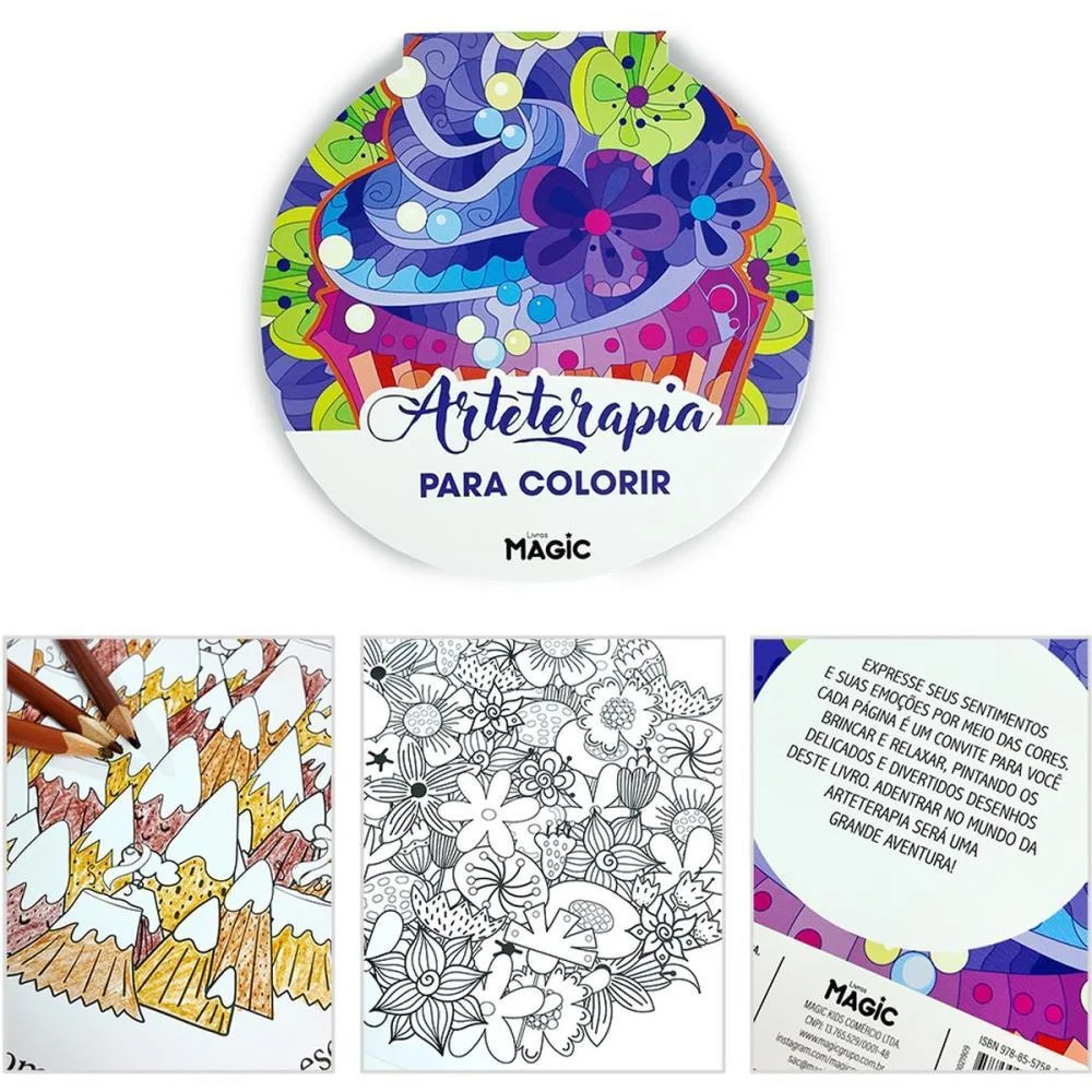 Livro De Colorir Arte Terapia 24Pgs 17,5Cm Magic Kids - imagem 2
