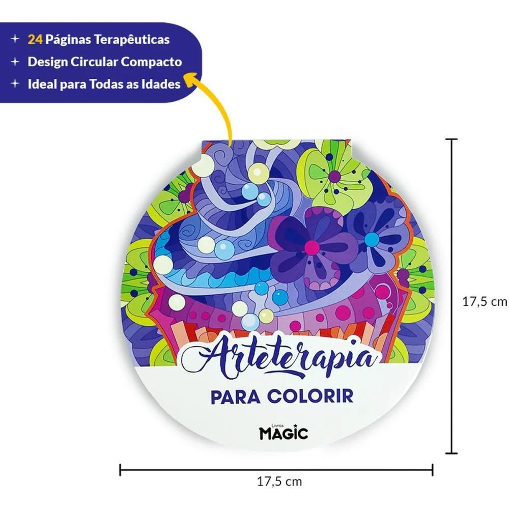 Livro De Colorir Arte Terapia 24Pgs 17,5Cm Magic Kids - imagem 5