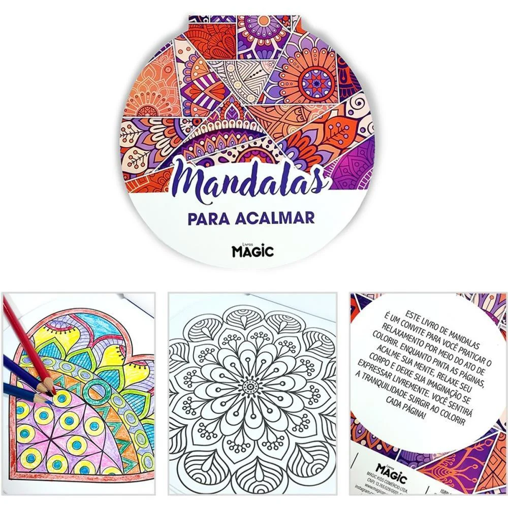 Livro De Colorir Mandalas Para Acalmar 24Pgs Magic Kids - imagem 4