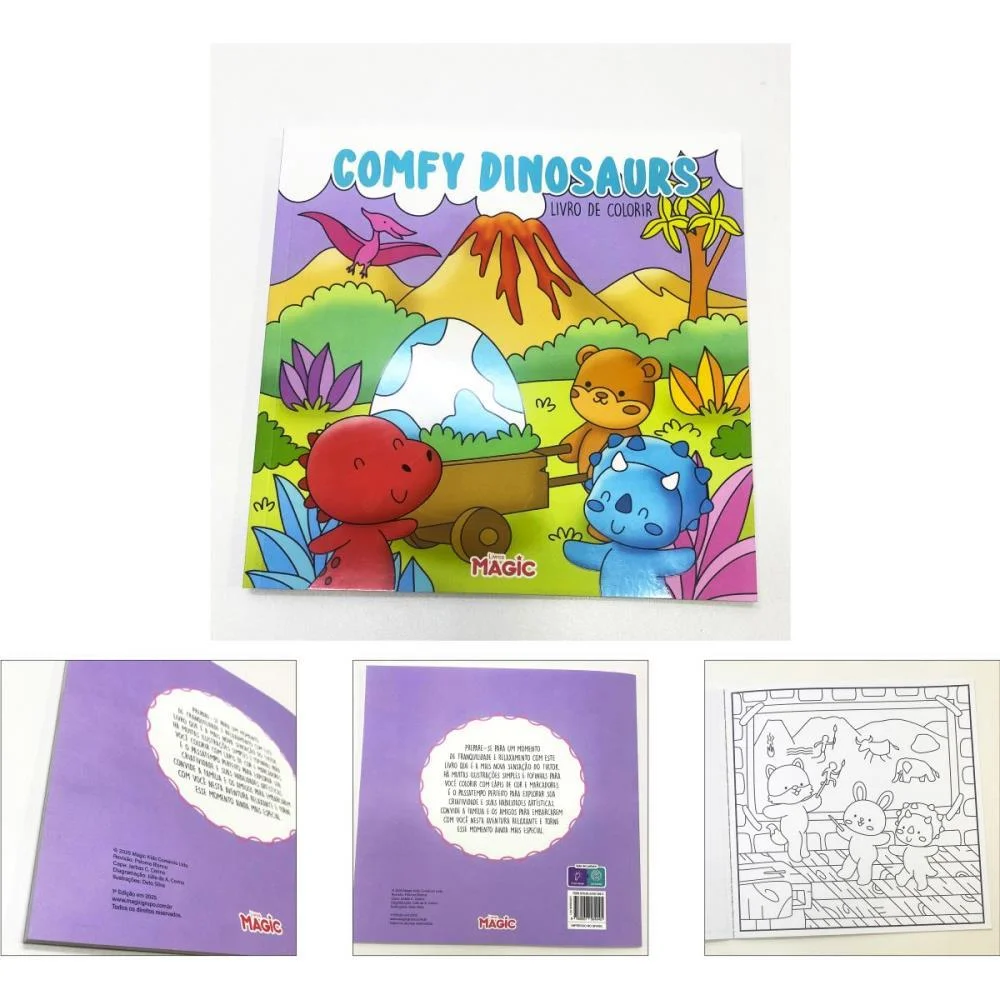 Livro De Colorir Dinossaurs 48Pgs 180G. Magic Kids - imagem 3