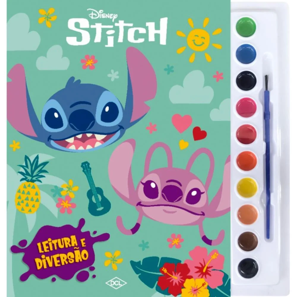 Livro Aquarela Stitch 29X28,5Cm 16Pgs Dcl - imagem 3