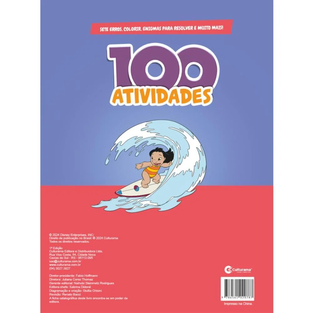 Livro Infantil Colorir 100 Atividades Stitch Culturama - imagem 3