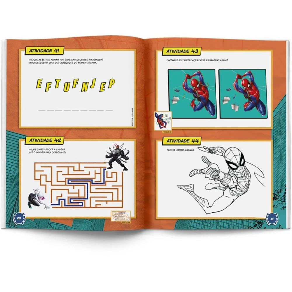 Livro Infantil Colorir 100 Atividades Spider Man 48Pg Culturama - imagem 4